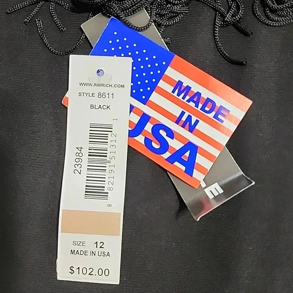 Women's R&M Richards Shift Dress with Fringe Cape Shawl,Black,Size 12, NWT - Picture 10 of 11